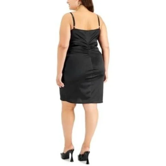 Emerald Sundae Gathered Trendy Little Black Dress Plus Size 20 NEW with Tag - Picture 4 of 14